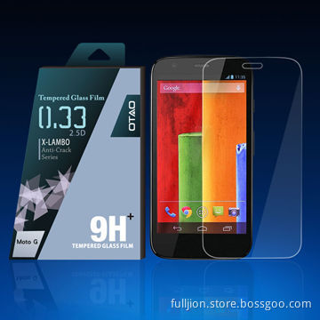 2014 New Style 0.3mm 2.5D curved edge tempered-glass mobile phone screen protector for Moto G
